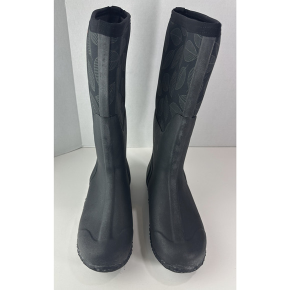 Bogs Neo Tech CRVR TL Leafy Print Black Rain Boots Waterproof Women's Size 11 - Picture 12 of 16